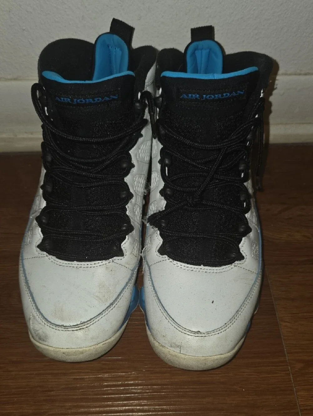 Nike Kids White and Blue High-Top Sneakers